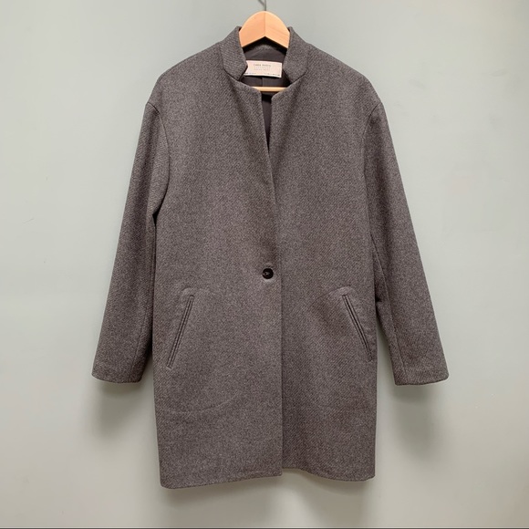 Zara Cocoon Wool Coat in Gray M - Picture 4 of 10